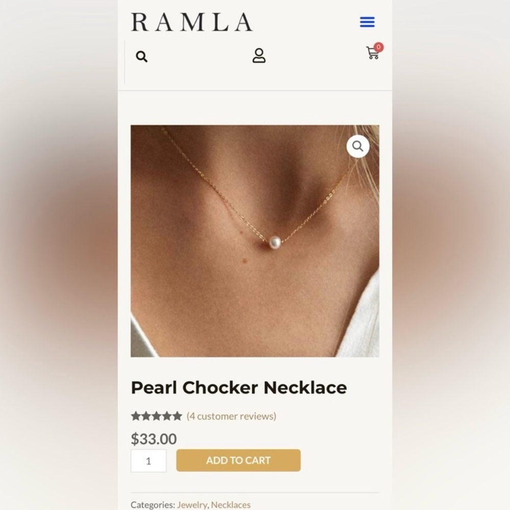 RAMLA Pearl Chocker Necklace - Picture 2 of 4